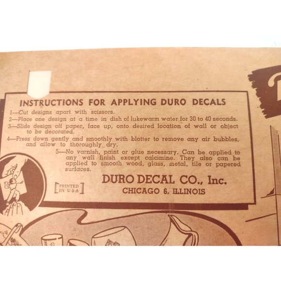 Vintage Duro Decal Transfers Set Of 3 Cute Animal Designs Nursery Children Retro - Picture 5 of 7